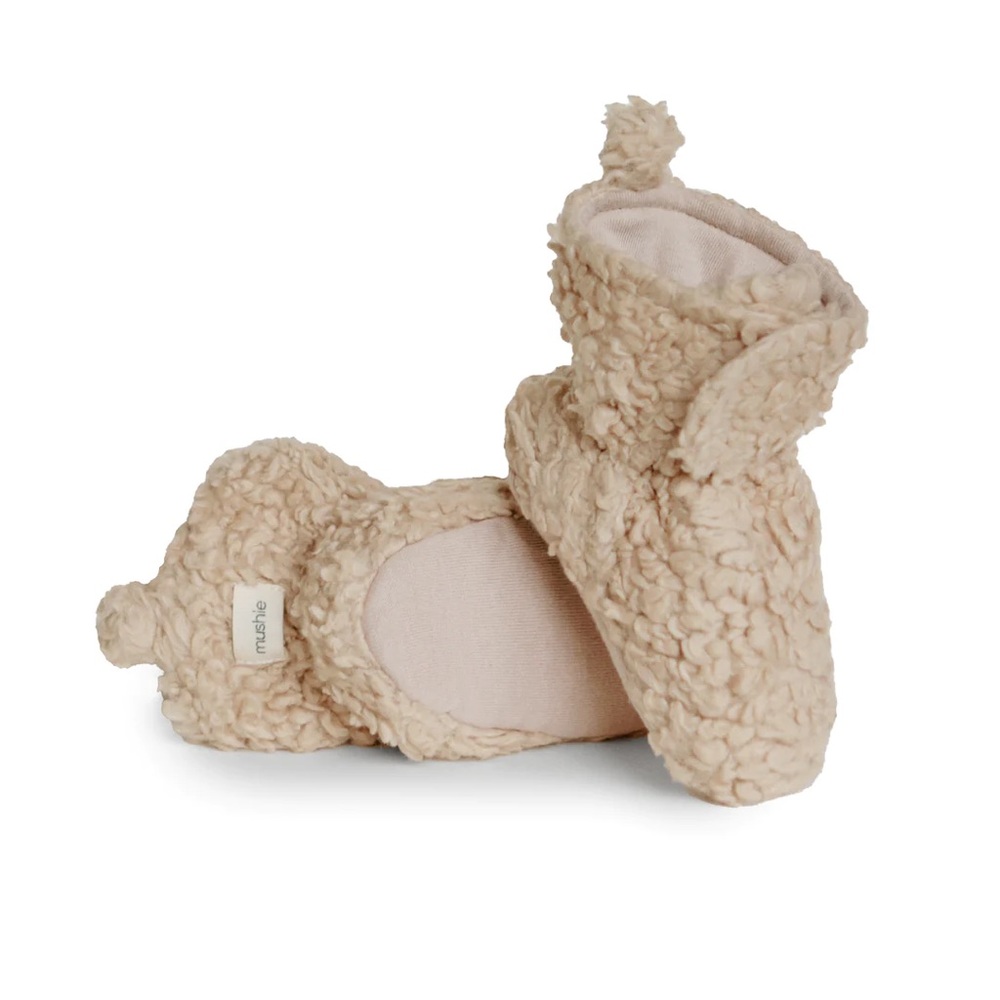 Mushie Cozy Baby Booties 3-6 months